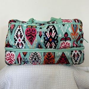Vera Bradley turquoise rolling overnight travel bag